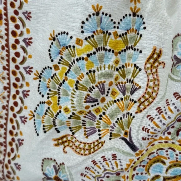 ZARA High-Waisted Boho Linen-Blend Wide Leg Pants - Size S EUC - Picture 6 of 13